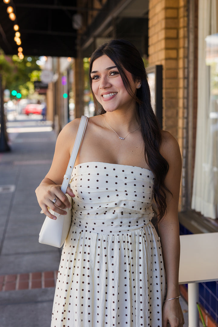 The Sweet Truffle Polka Dot Midi Dress