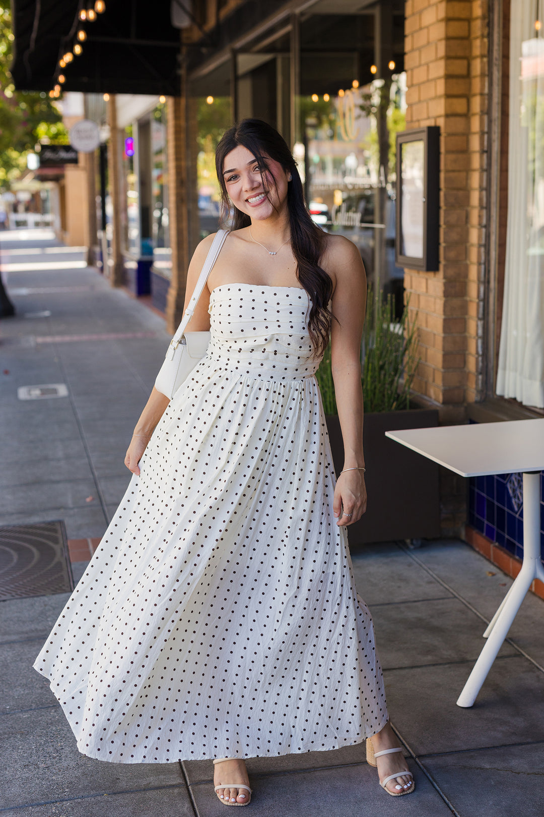 The Sweet Truffle Polka Dot Midi Dress