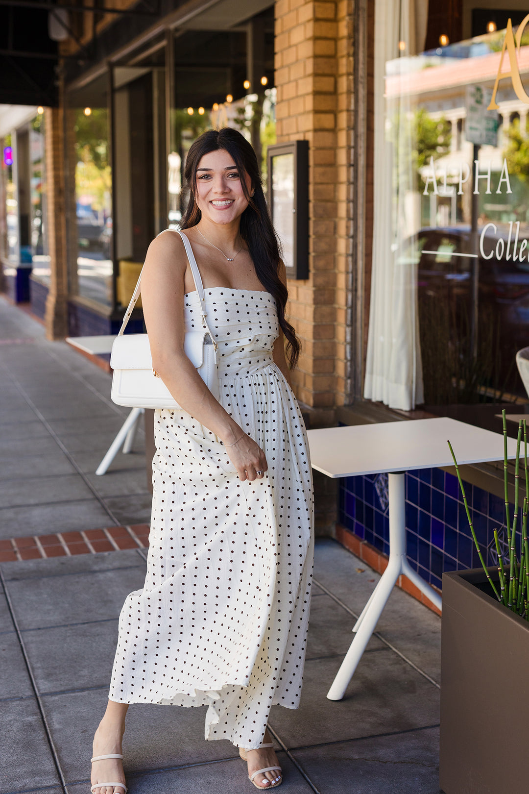 The Sweet Truffle Polka Dot Midi Dress