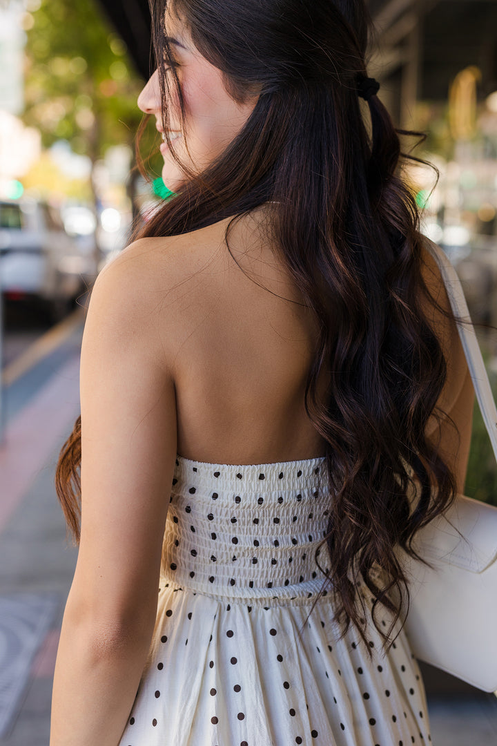 The Sweet Truffle Polka Dot Midi Dress