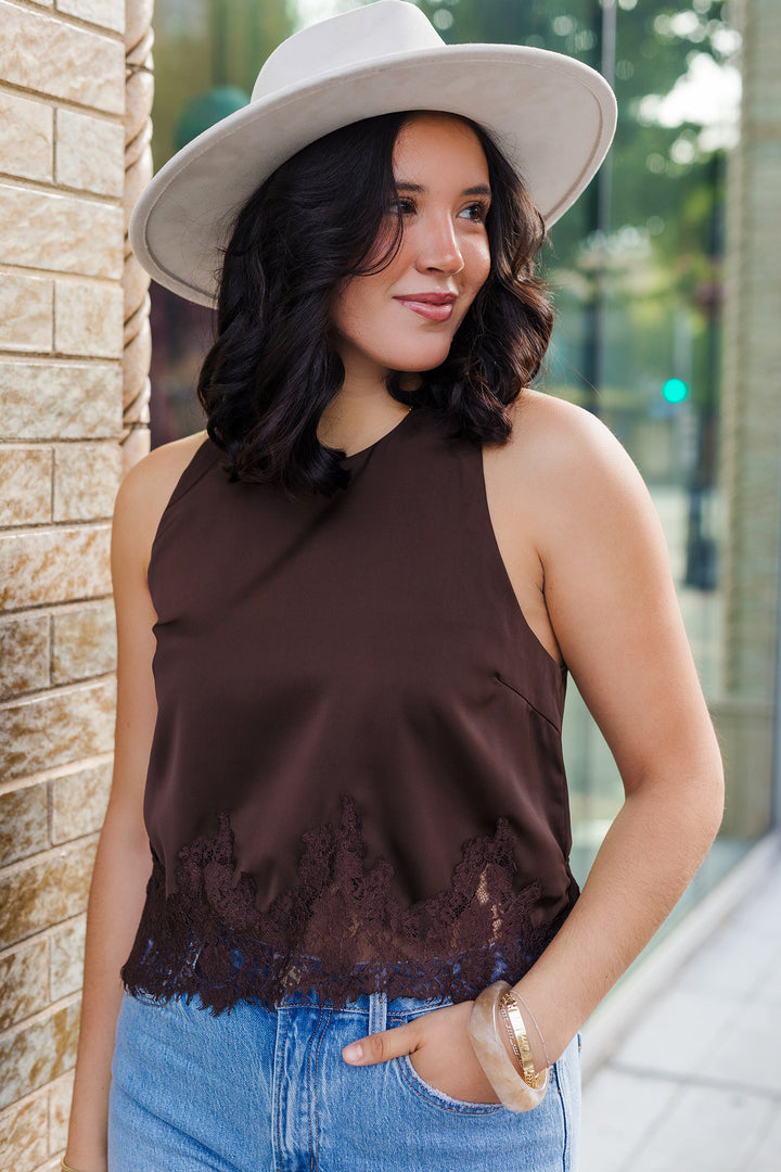 The Fresh Kiss Satin Sleeveless Top