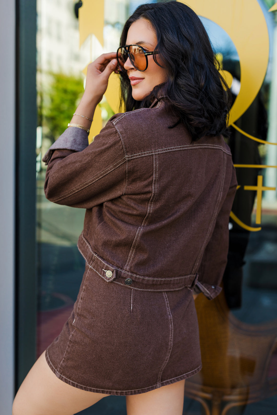 The George Town Brown Denim Skort