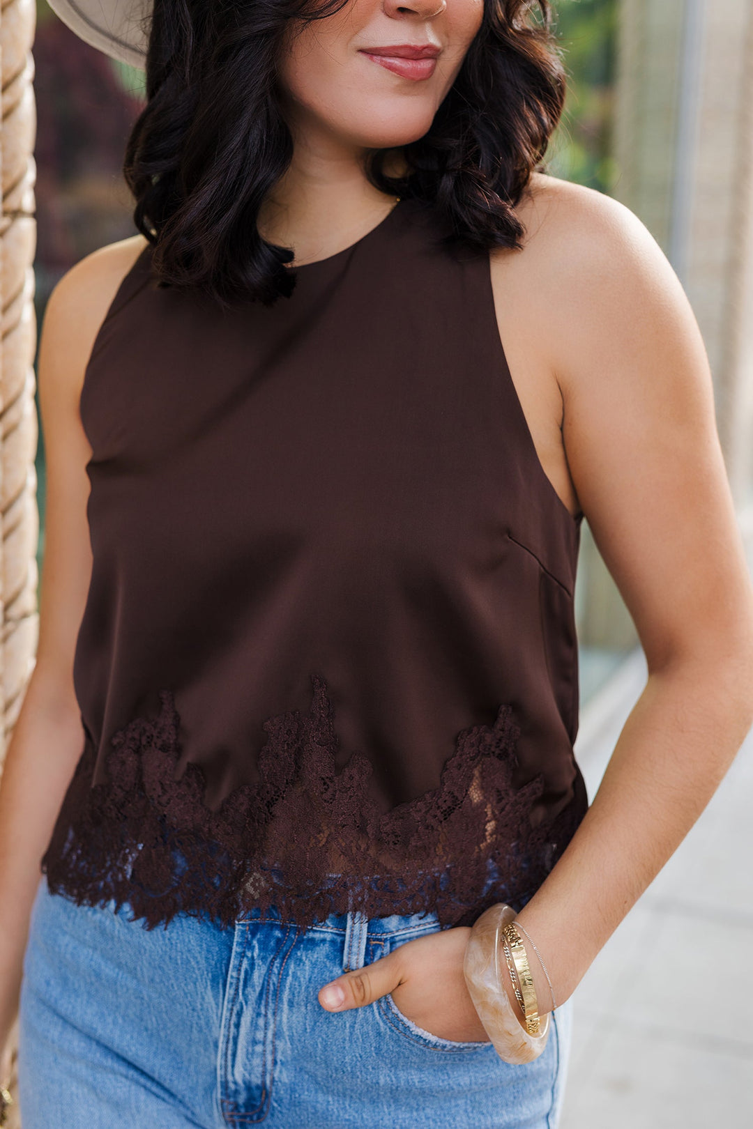The Fresh Kiss Satin Sleeveless Top