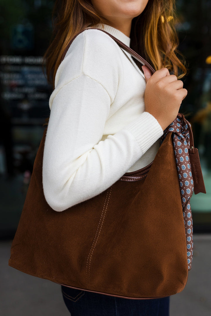 The Vintage Suede Hobo Shoulder Bag