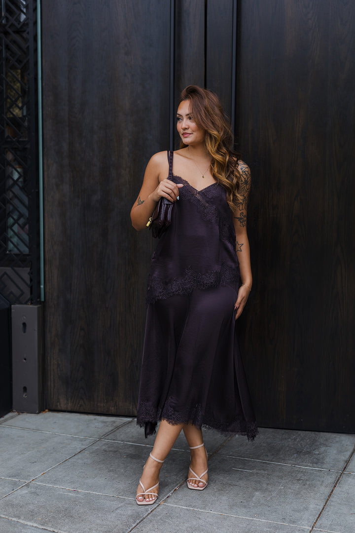 The French Lace Asymmetrical Hem Tank Top