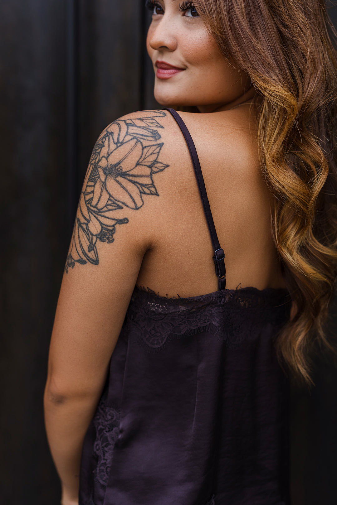 The French Lace Asymmetrical Hem Tank Top