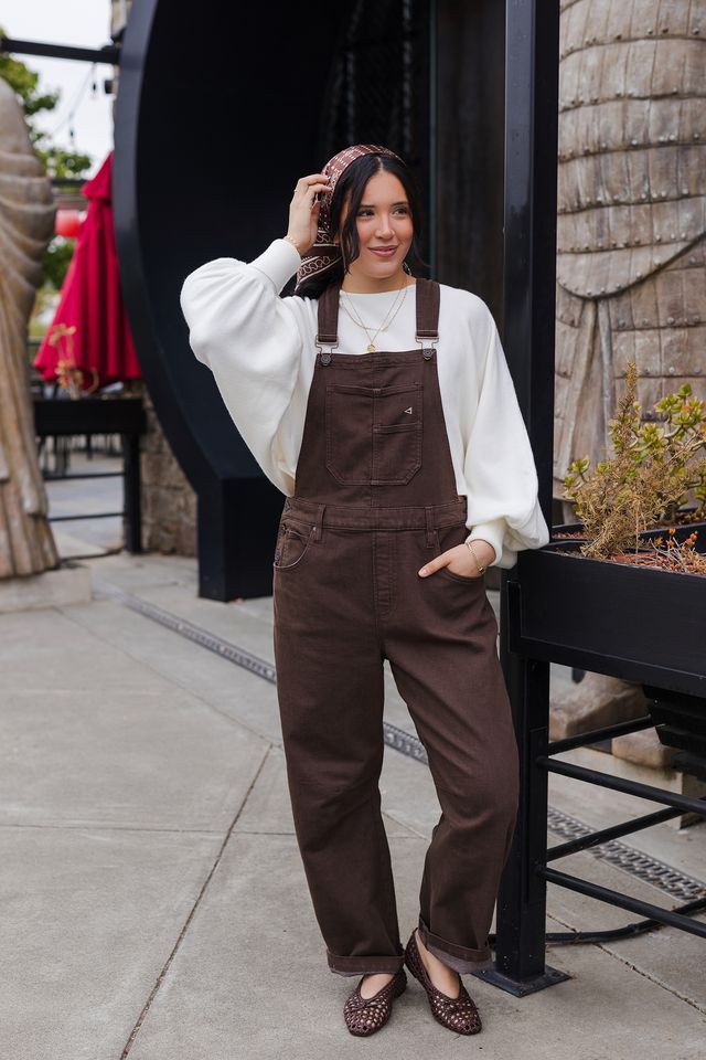 The Jaxson Chocolate Barrel Overalls by Hidden Jeans