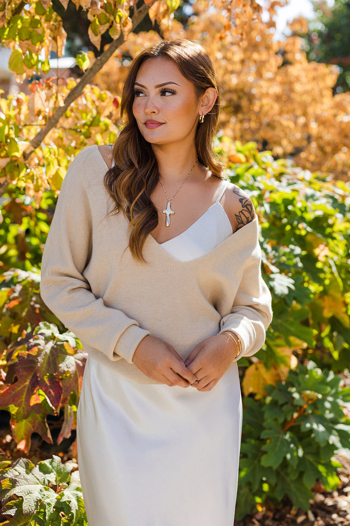 The City Edit Sweater and Satin Midi Dress - 2 Piece Set