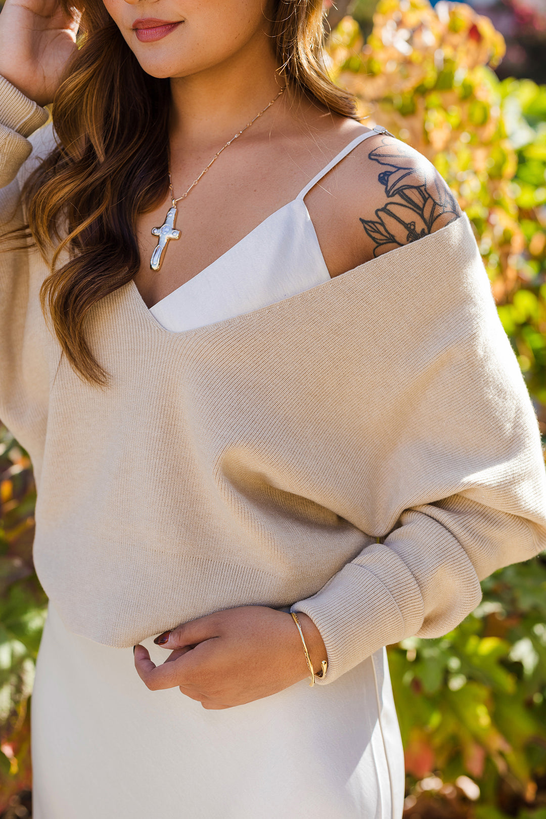 The City Edit Sweater and Satin Midi Dress - 2 Piece Set