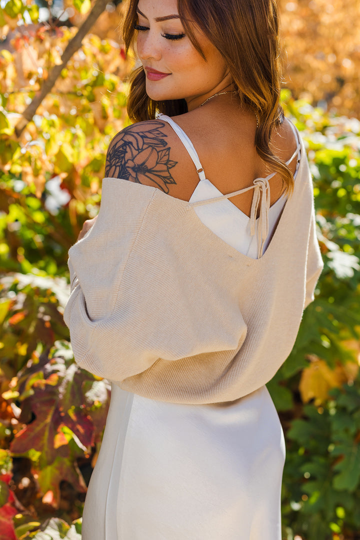 The City Edit Sweater and Satin Midi Dress - 2 Piece Set