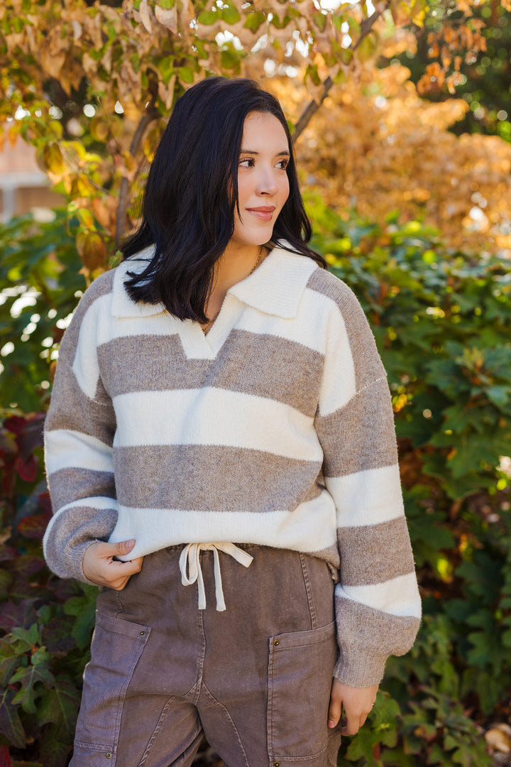 The Scott V Neck Collared Pullover Sweater