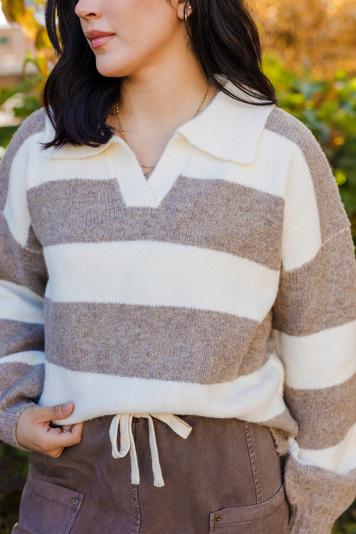 The Scott V Neck Collared Pullover Sweater