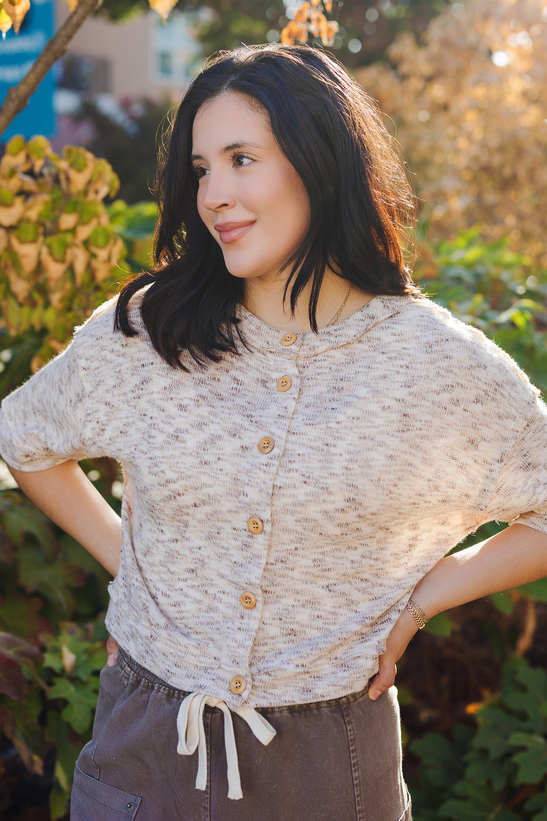 The Sunday Rodeo Button-Down Knit Top