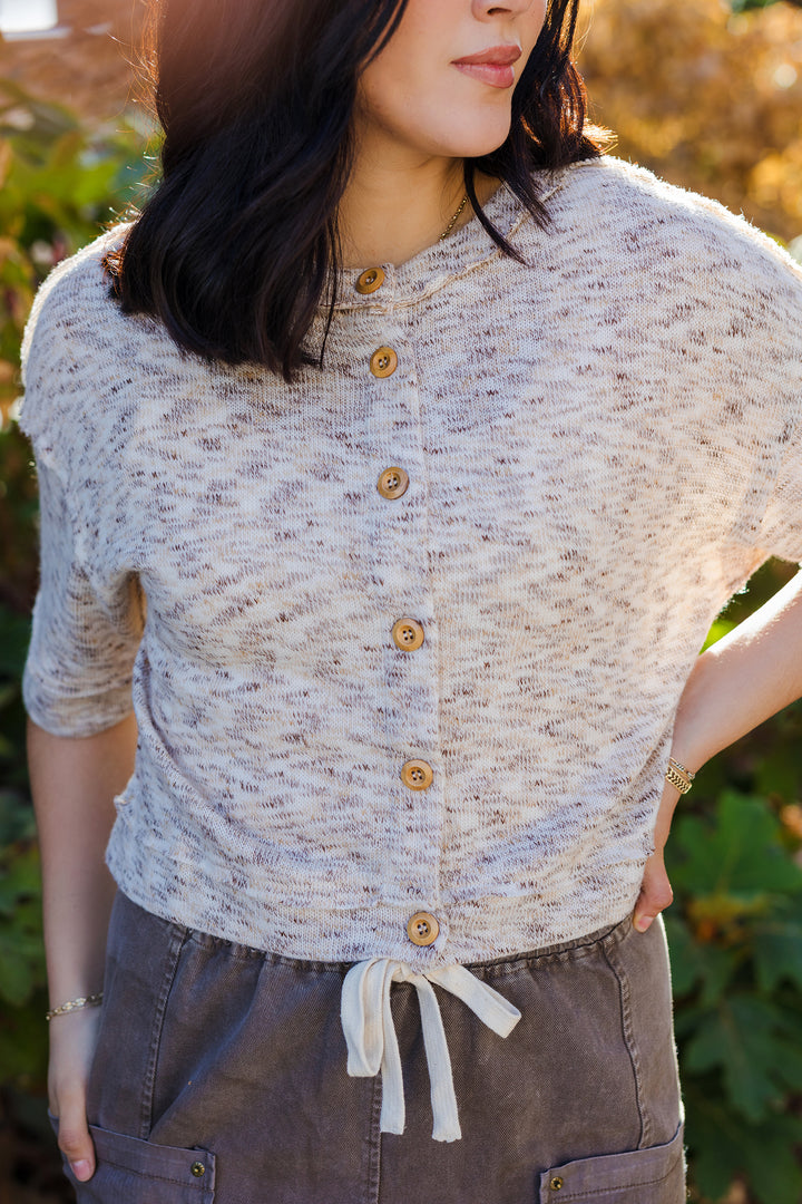 The Sunday Rodeo Button-Down Knit Top