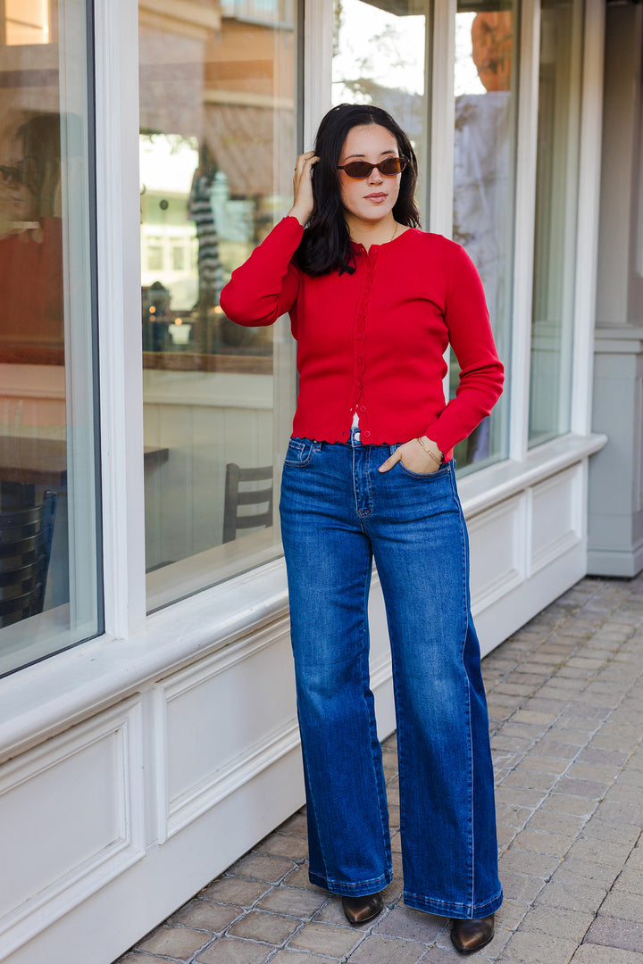 The Chérie Scalloped Edge Knit Cardigan
