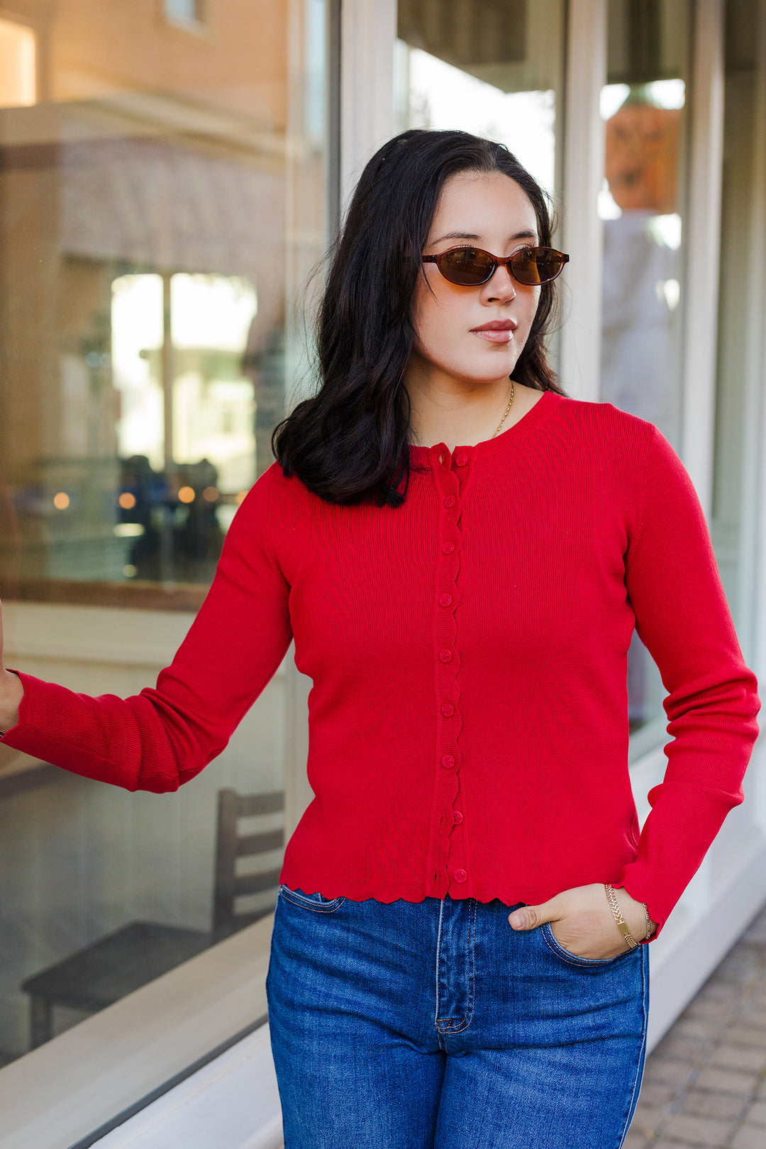 The Chérie Scalloped Edge Knit Cardigan