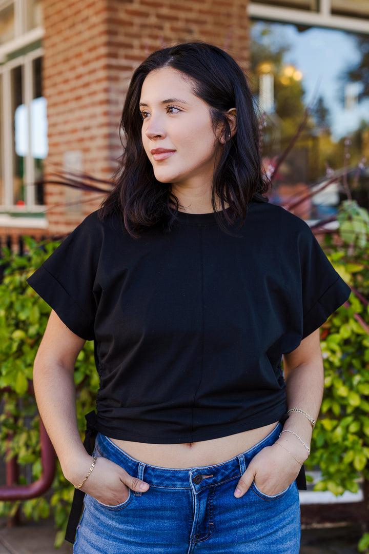 The Only One Side Tie Scrunch Tee