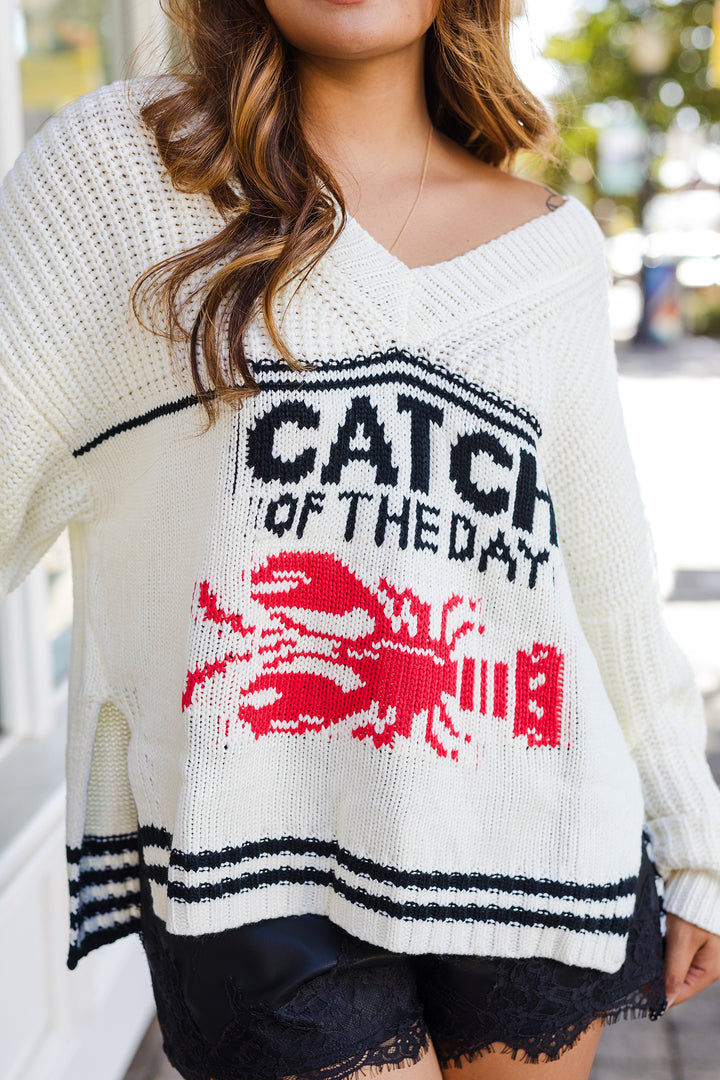 The Lucky Catch V-Neck Sweater