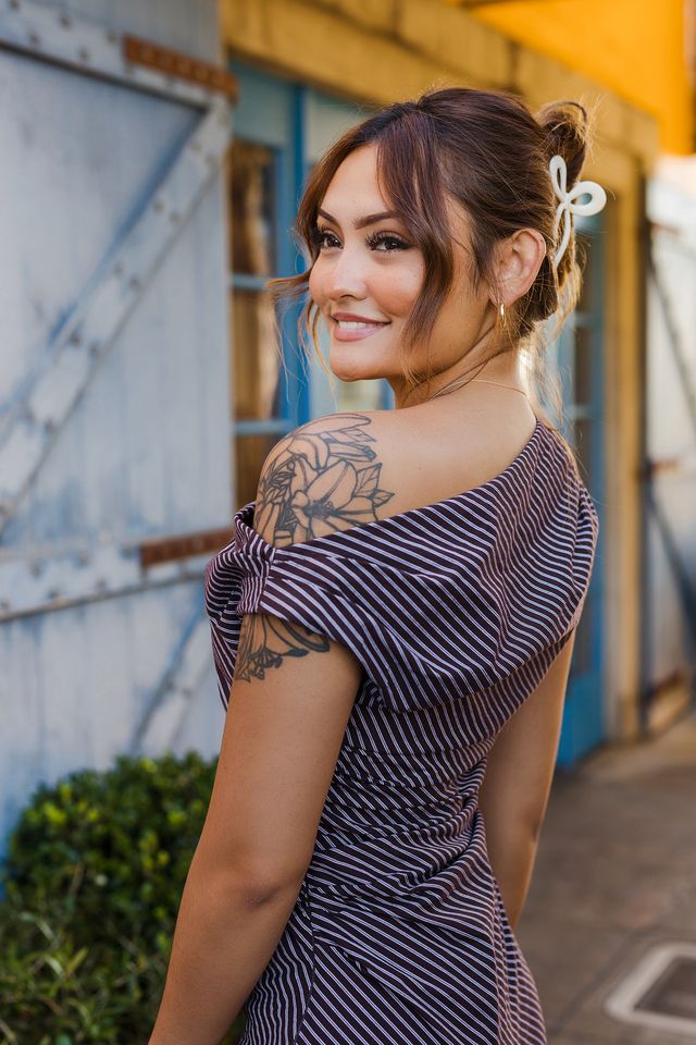 The Bitter Sweet Chocolate Striped Mini Dress