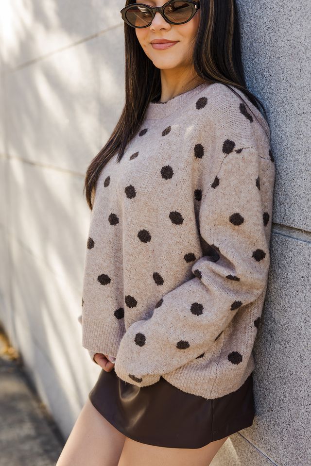 The Cinnamon Dots Long Sleeve Sweater