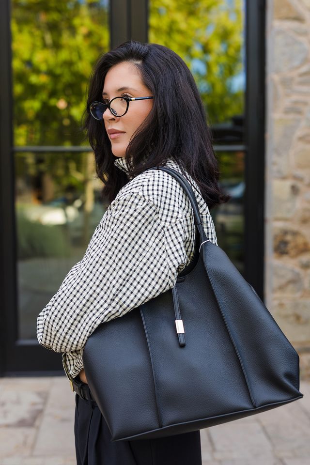 The Woody Vegan Leather Shoulder Tote Bag