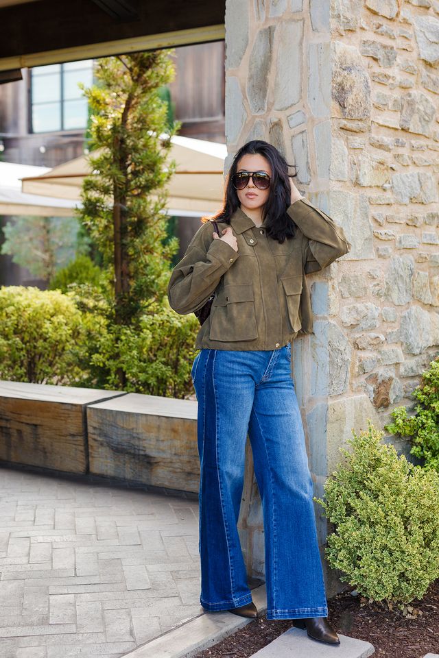 The Double Take Side Panel Wide Leg Jeans