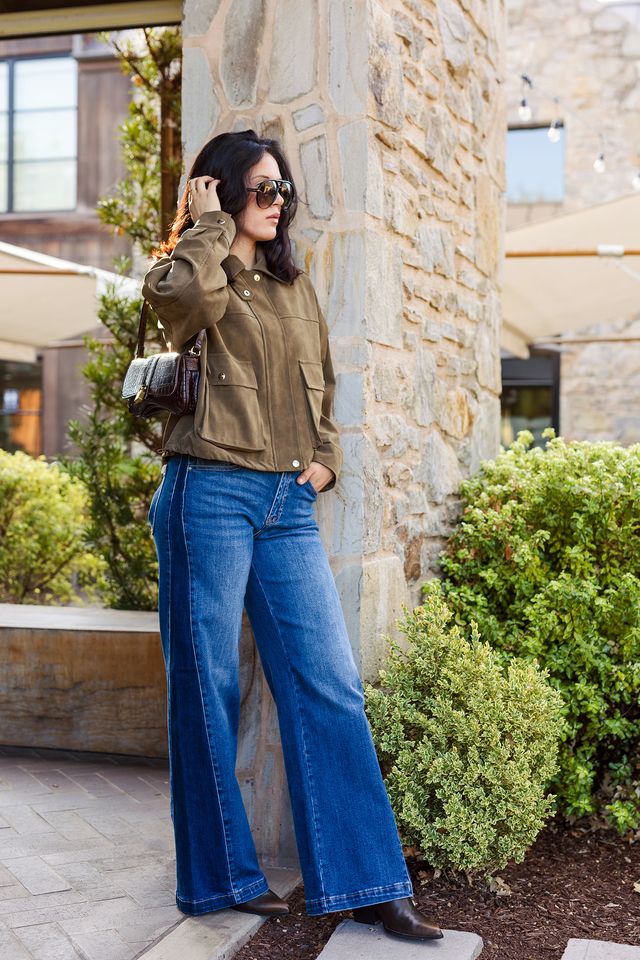 The Double Take Side Panel Wide Leg Jeans