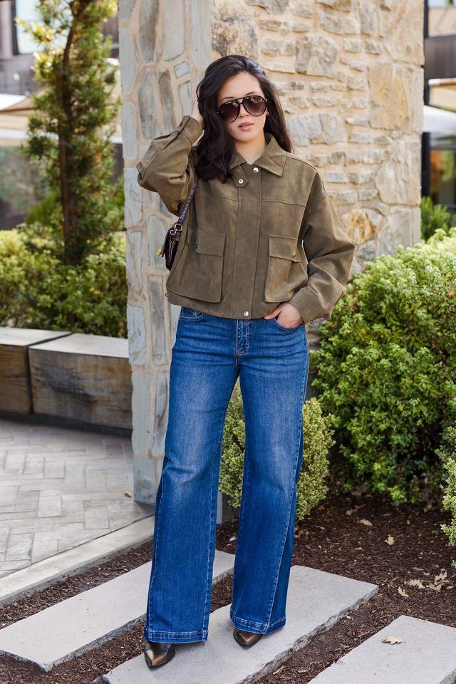 The Double Take Side Panel Wide Leg Jeans