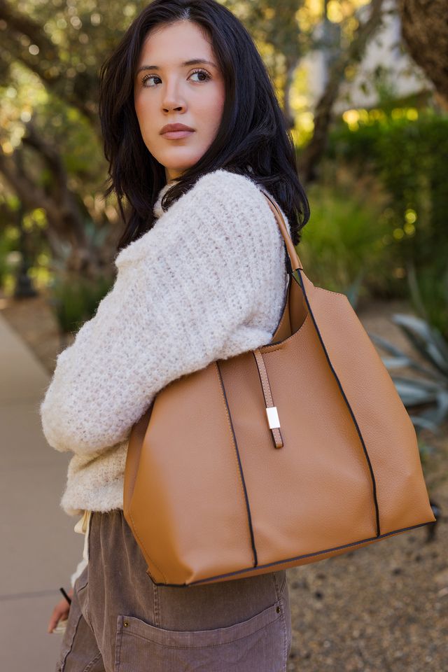 The Woody Vegan Leather Shoulder Tote Bag