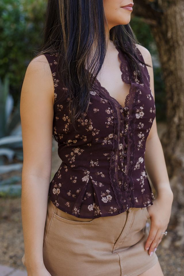 The Falling For You Floral Lace Blouse