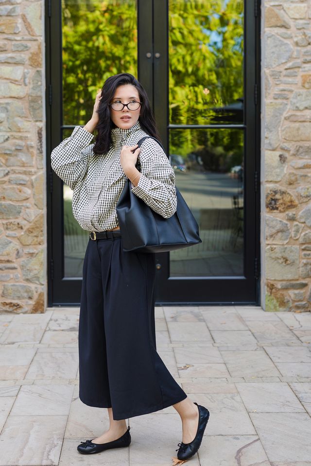 The Margot Gingham Zip-Up Bomber Jacket