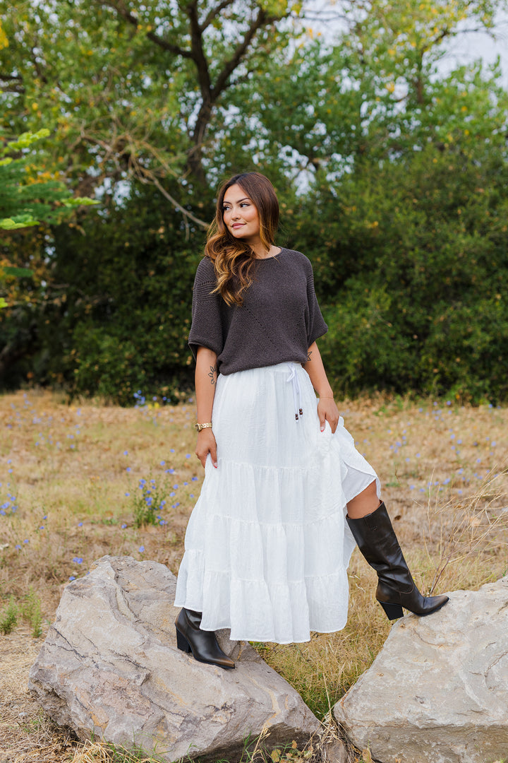 The Island Drift Tiered Maxi Skirt