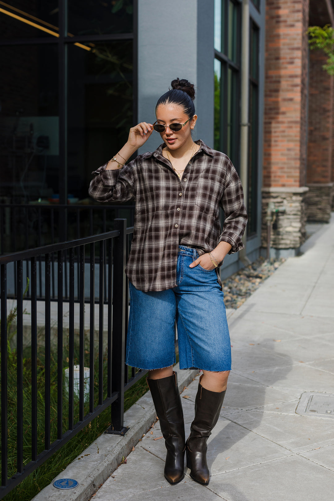 The Charlotte 14" Denim Jort Shorts by Hidden