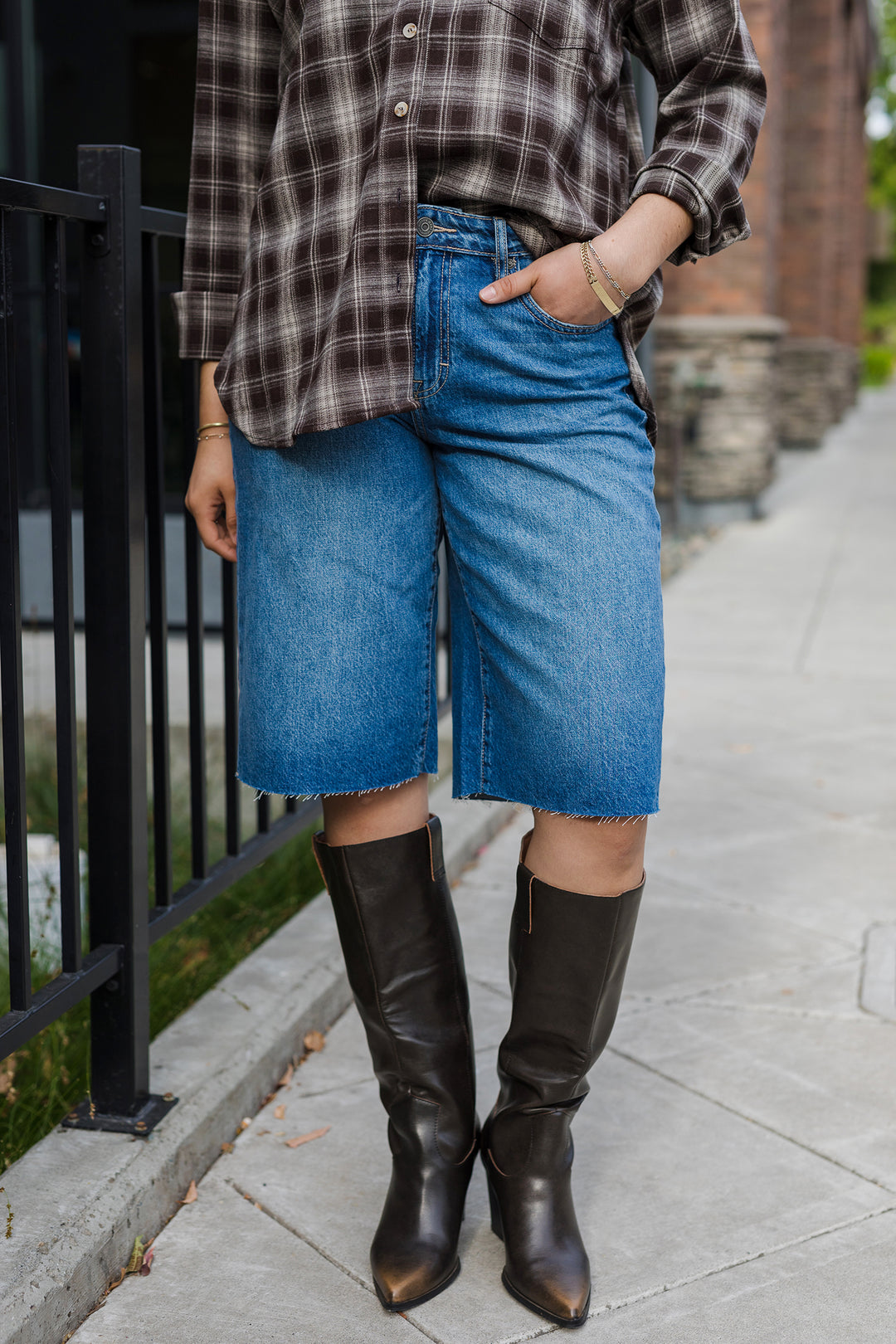 The Charlotte 14" Denim Jort Shorts by Hidden