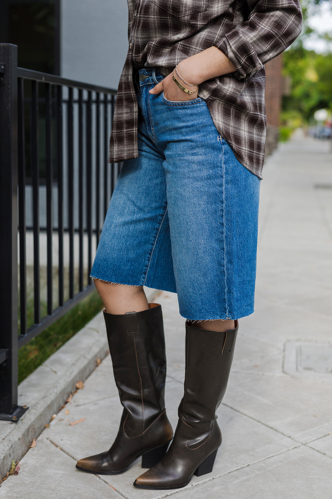 The Charlotte 14" Denim Jort Shorts by Hidden