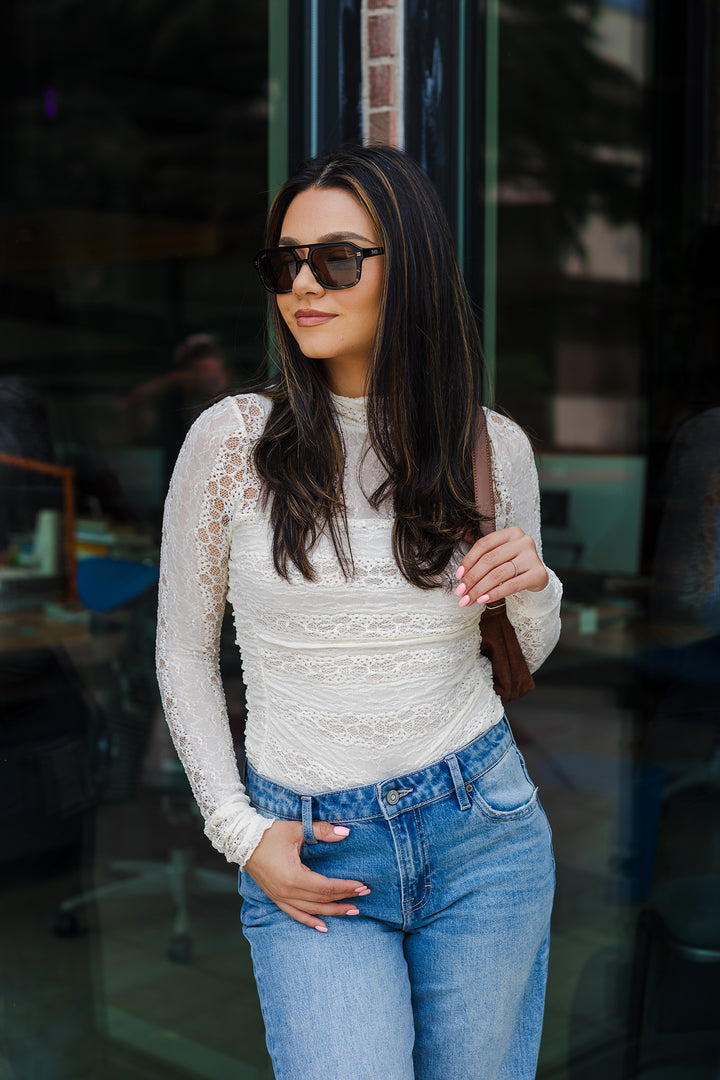 The Vintage Lace Mockneck Bodysuit