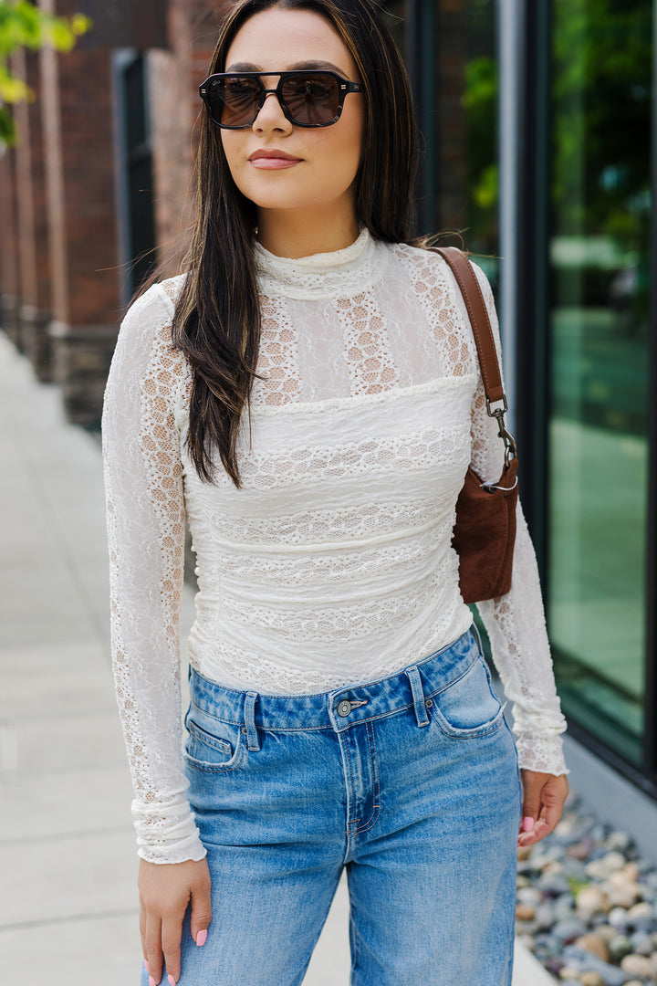 The Vintage Lace Mockneck Bodysuit