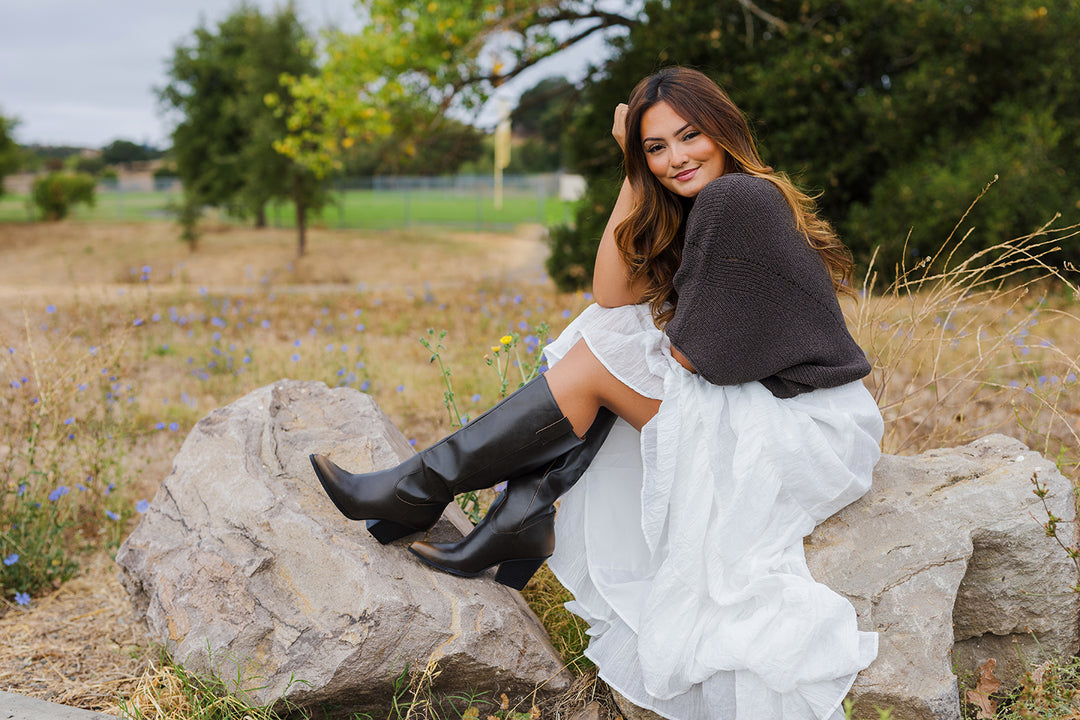 The Collins Distressed Black Pointed Toe Western Boots