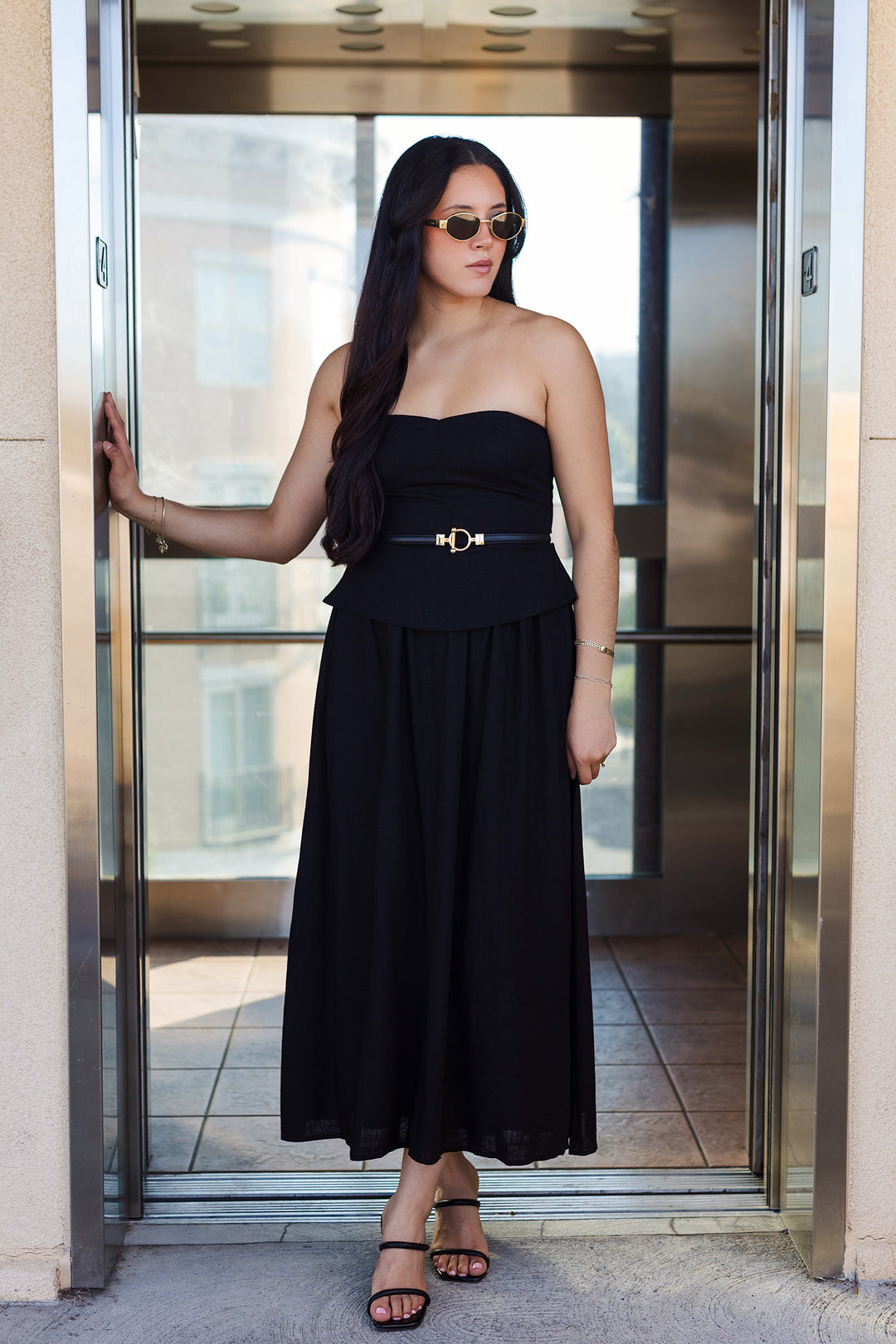 The Villa Noir Strapless Dress