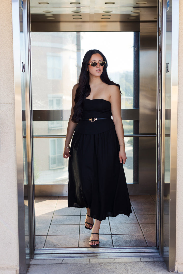 The Villa Noir Strapless Dress