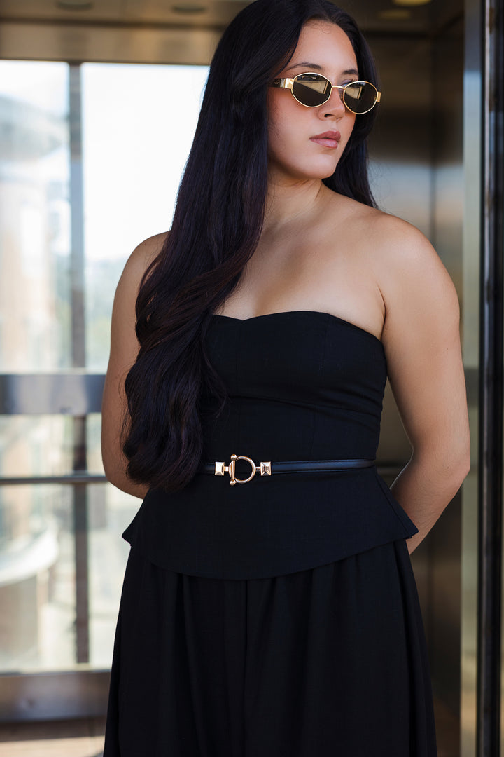 The Villa Noir Strapless Dress