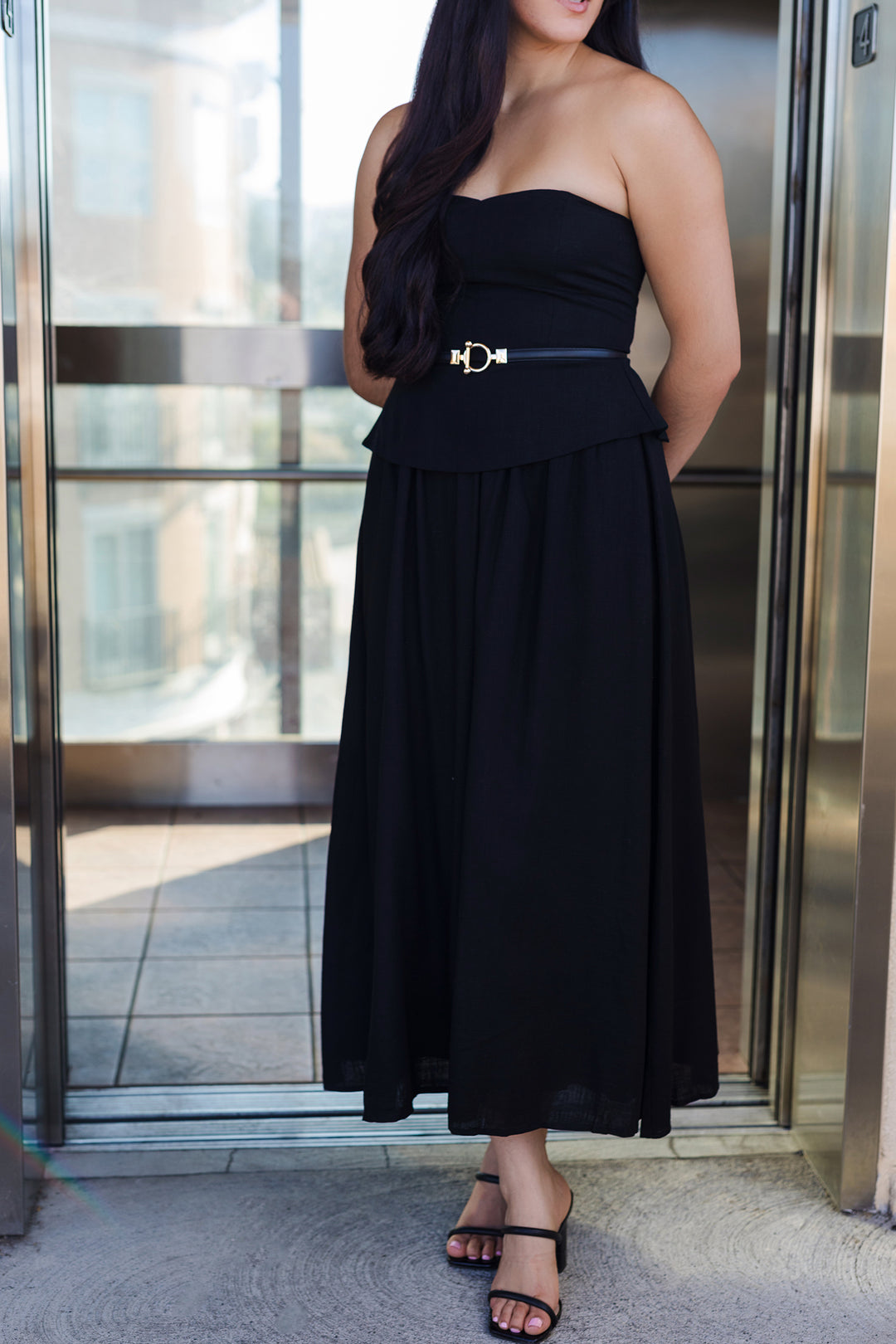 The Villa Noir Strapless Dress