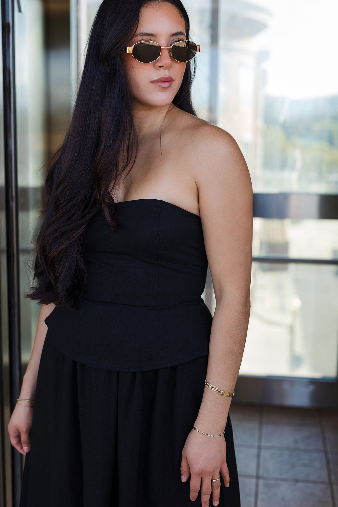 The Villa Noir Strapless Dress
