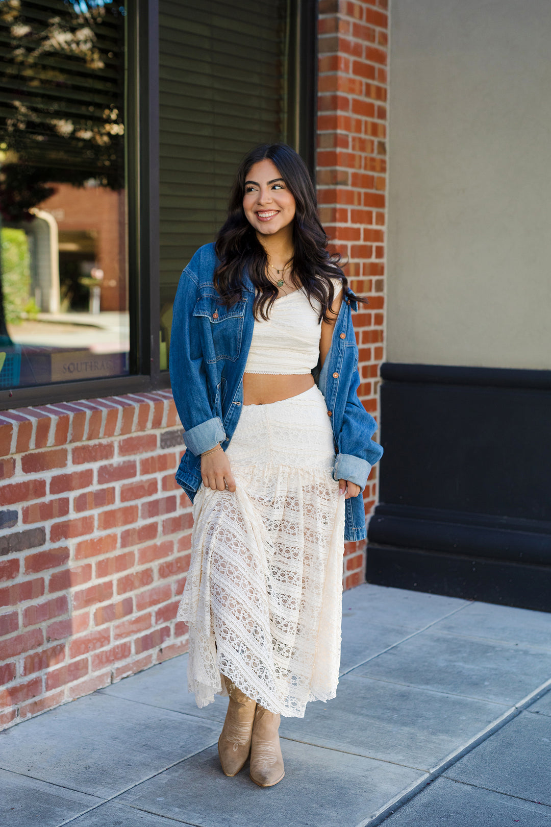 The Daydream Lace Cap Sleeve Crop Top