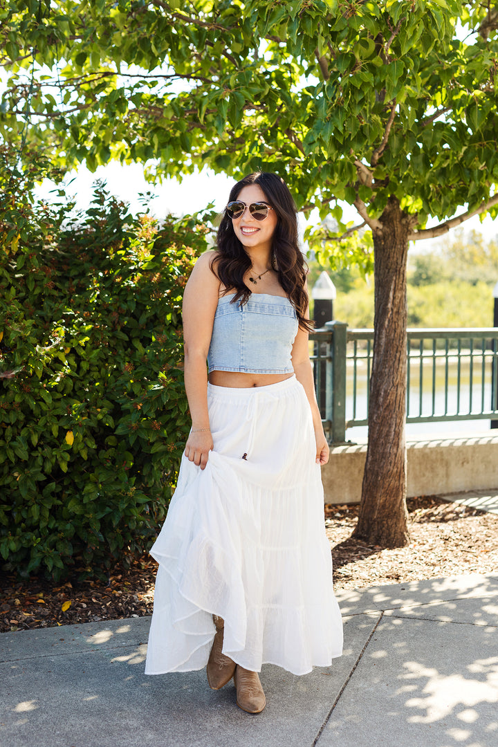The Refined Essential Denim Tube Top