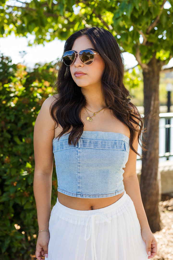 The Refined Essential Denim Tube Top