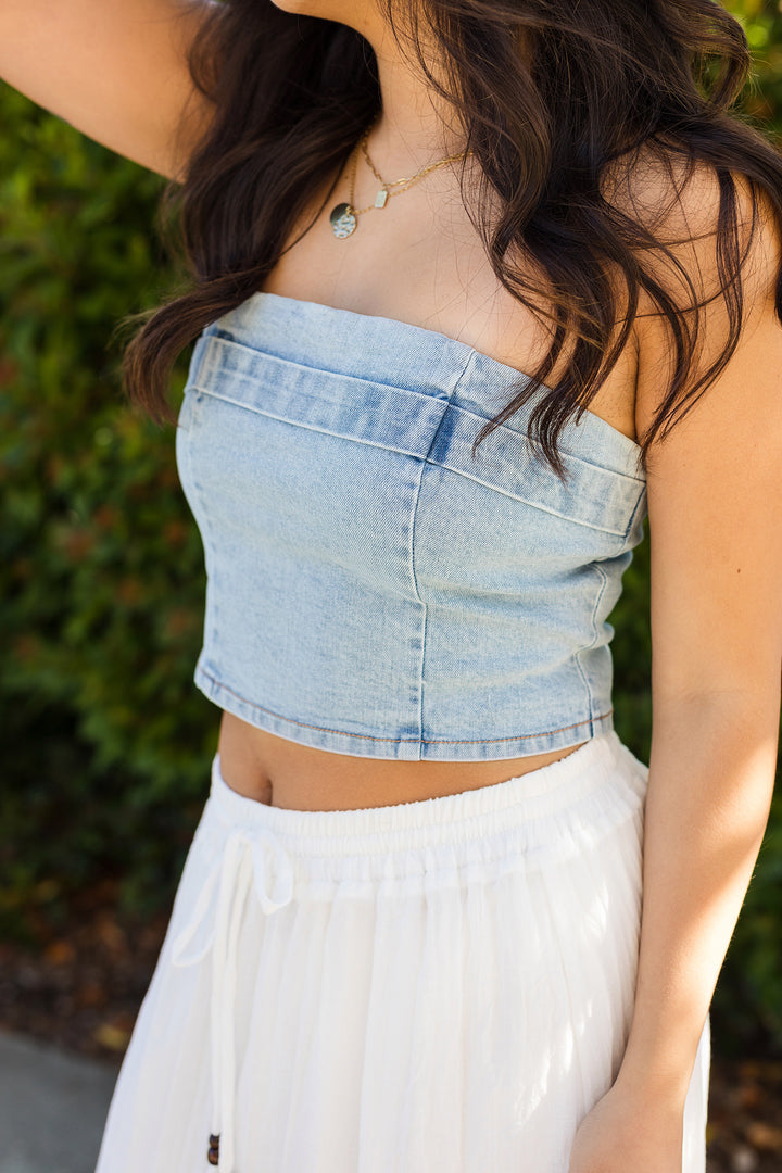 The Refined Essential Denim Tube Top