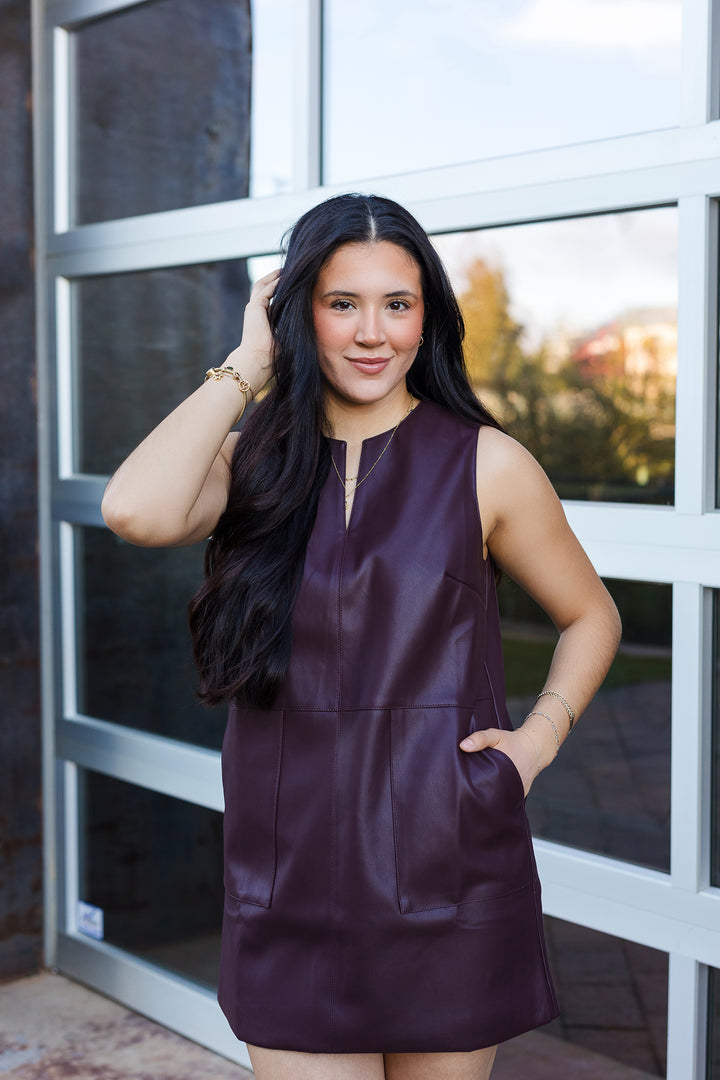 The Victoria Faux Leather Mini Dress
