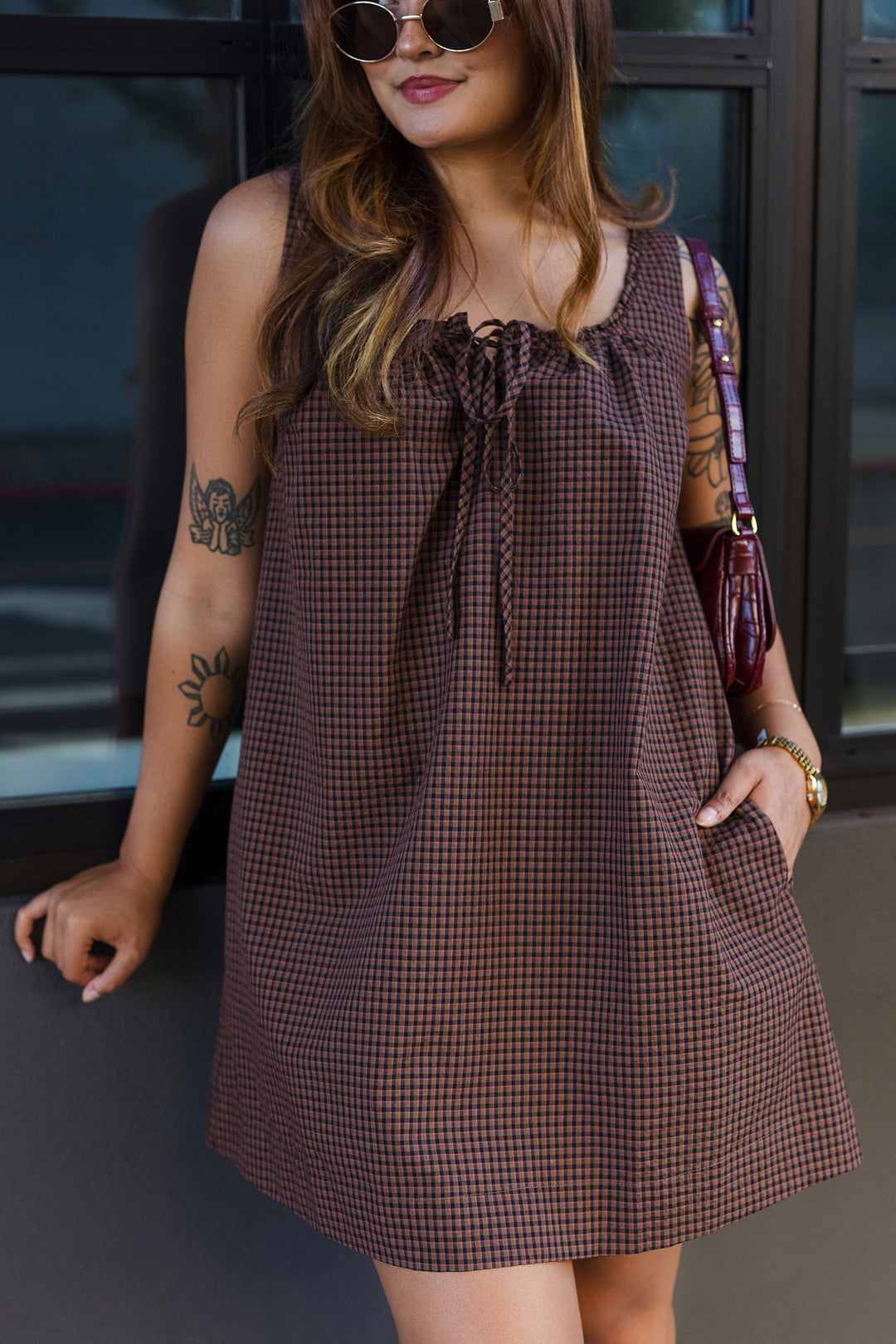 The Apple Orchard Plaid Babydoll Dress