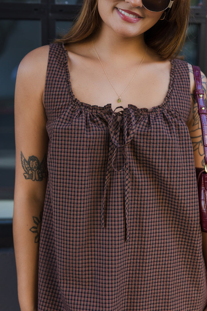 The Apple Orchard Plaid Babydoll Dress
